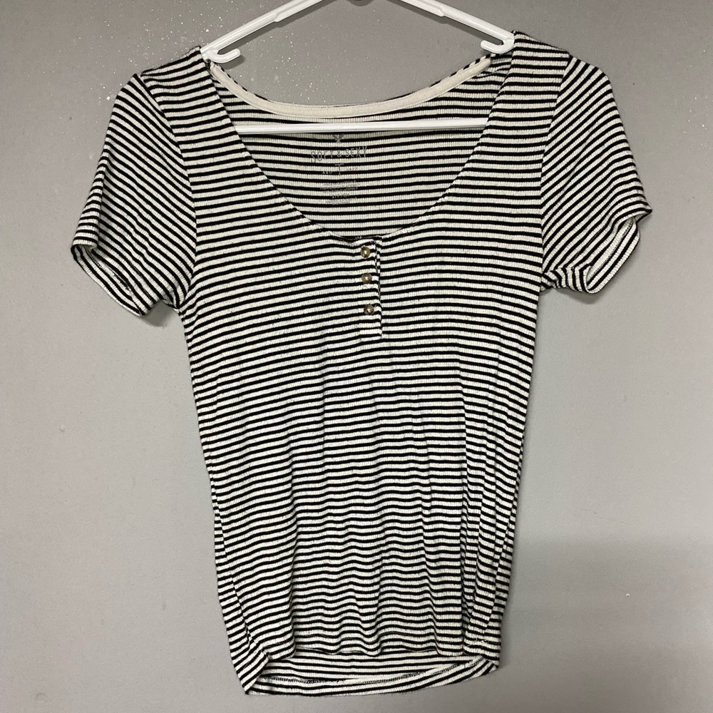 Black and White striped tee